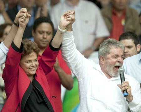 Lula y Dilma en un acto electoral en Campinhas