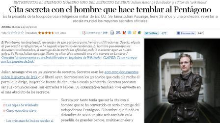 Julian Assange, entrevistado por El País