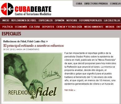 Artículo de Fidel en Cubadebate