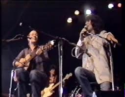 Santiago Feliú, junto a Silvio Rodríguez y Afrocuba en Buenos Aires, 1985