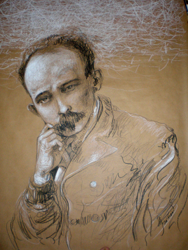 Martí, de José Luis Fariñas, creyón de óleo, 111 x 87 cm2010